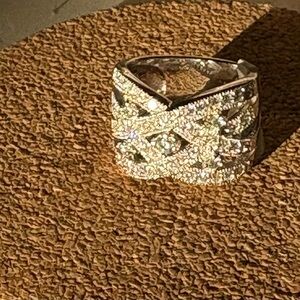 Elegant CZ and 925 Silver QVC Women's Ring 7